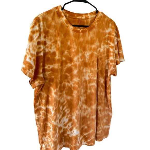 Lululemon All Yours Cotton T-Shirt Tie Dye Marmoleado Lemon Chiffon Brown Sugar - Picture 2 of 5